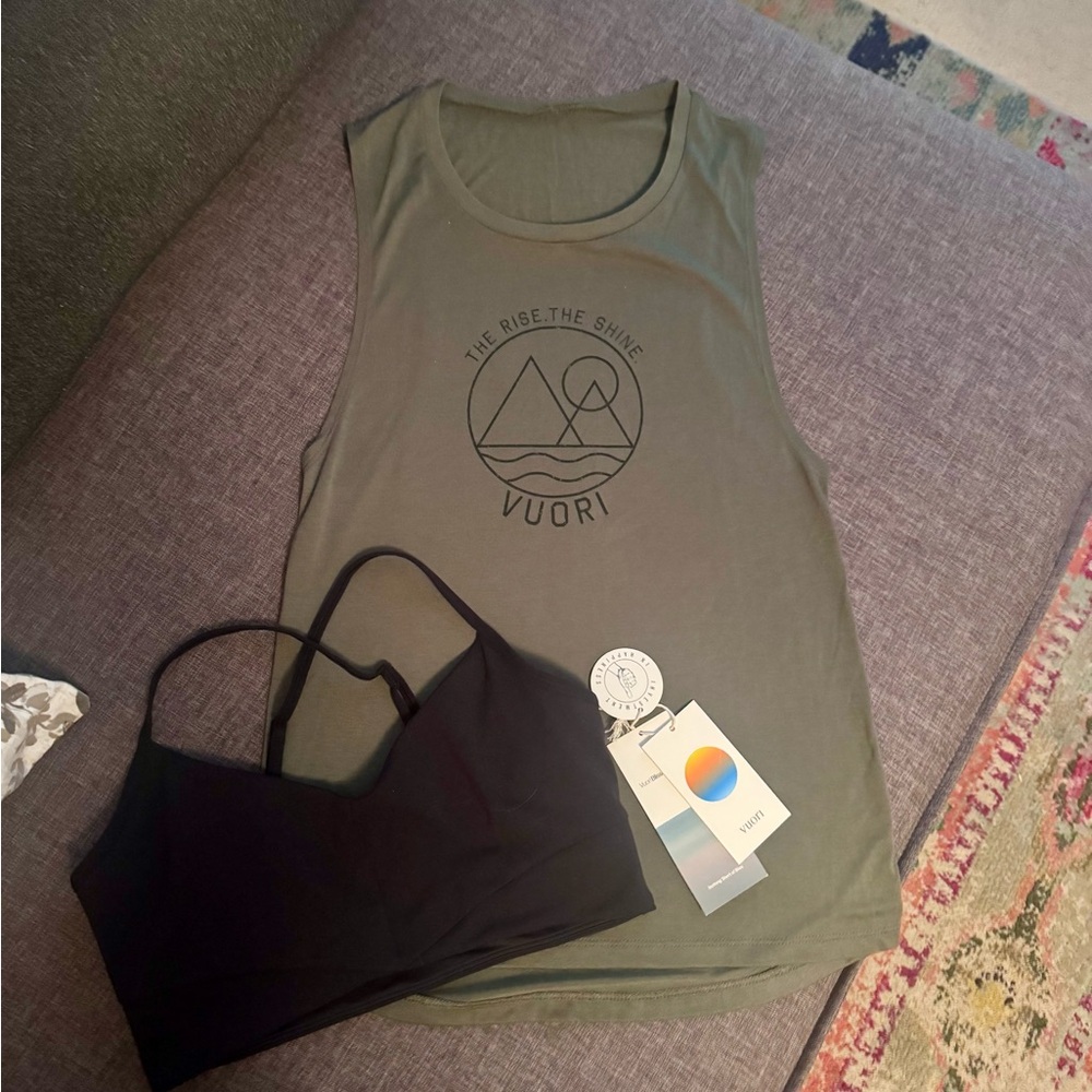 The Rise The Shine Tank + VUORI Adeline Padded Stretch-Woven Bra